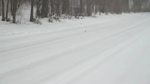 Snow on Street Stock Footage 12748985