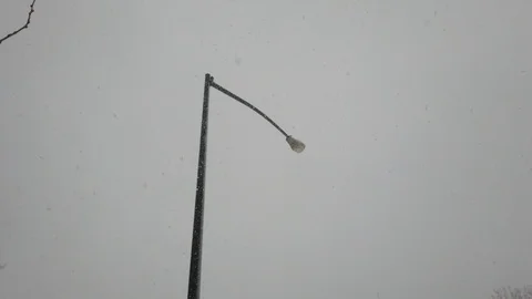 Snow Street Light Stock Footage 104577077