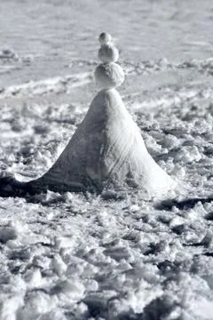 Snow structure with balanced spheres Foto stock