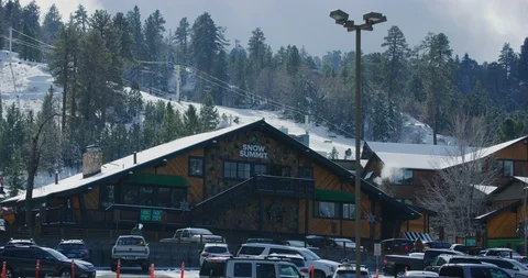Snow summit in Big Bear Lake, California Stock Footage 115069467