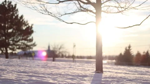 Snow in the Sun Stock Footage 91265127