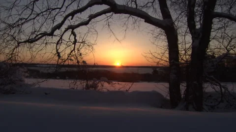 Snow sunrise Stock Footage 47681184