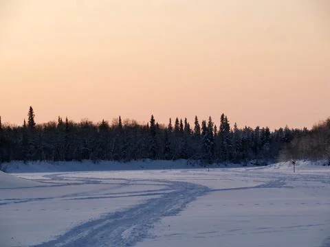 Snow sunset2 Stock Photos