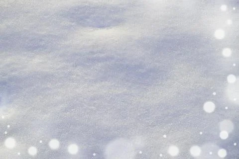 Snow surface in winter with defocused lights. Stock Photos