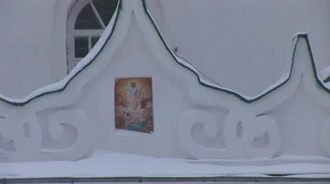 Snow temple 11 Stock Footage 10699349