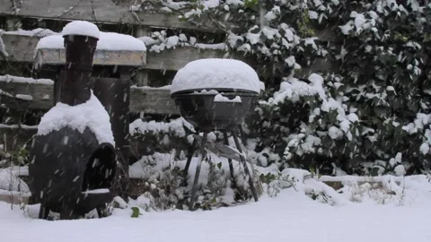 Snow on terras Stock Footage 142581674