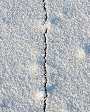 Snow texture with crack in the middle Stock Photos