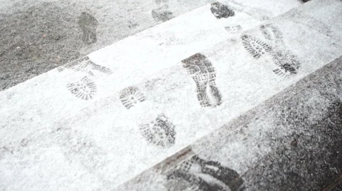 Snow texture with foot prints Stock Footage 61478415
