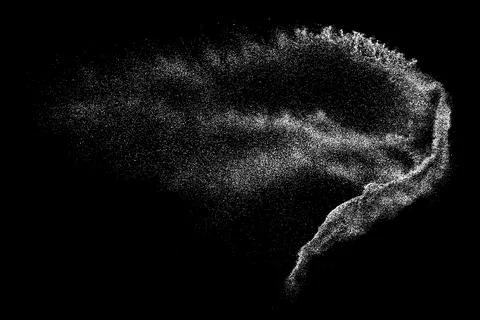 Snow texture isolated on black background. Stock Illustration