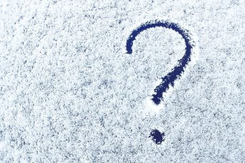 Snow texture with question mark Stock Photos