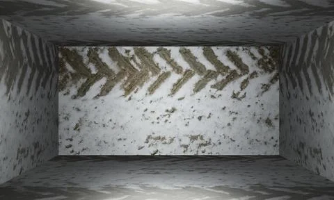Snow texture room empty 3d background Illustrazione stock