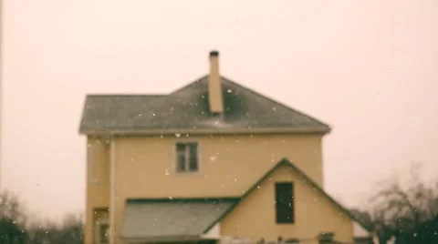 Snow is thick on the background of the building Stock Footage 58402092