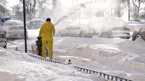Snow Thrower Stock Footage 148556138