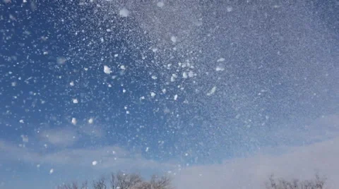 Snow thrown slo mo with gorgeous background Stock Footage 58800962