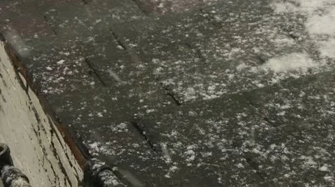 Snow on tiles Stock Footage 22302322