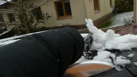 Snow on the top of a car Stock Footage 227009258