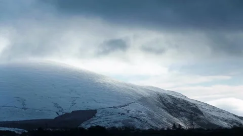 Snow on top of the Welsh mountains (multiple clips in one) Stock Footage 150099344