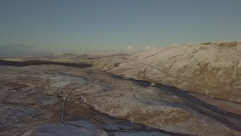 Snow Topped Hills 3 Stock Footage 104580600