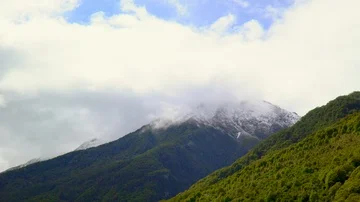 Snow topped mountains Stock Footage 85492533