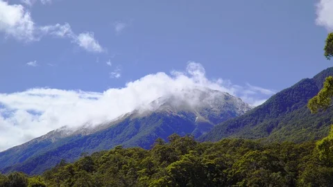 Snow topped mountains Stock Footage 85492557