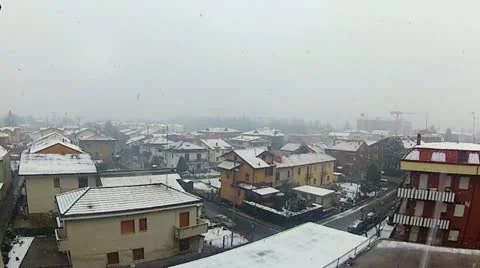 Snow in Town Stock Footage 21622151