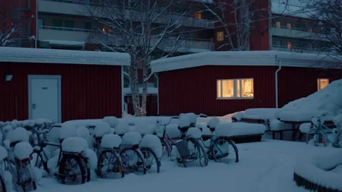 Snow In Town Stock Footage 169790106