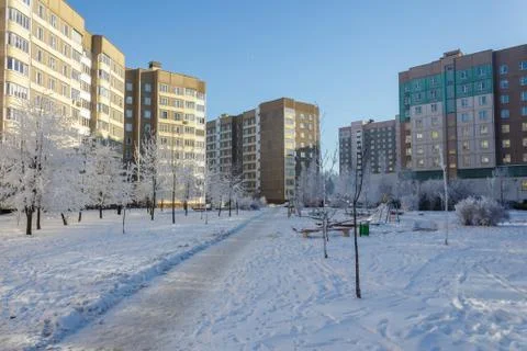 Snow town Stock Photos