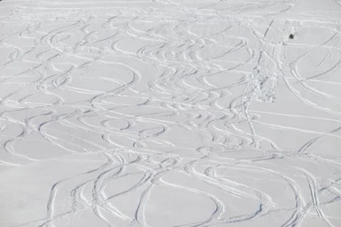 Snow tracks Foto stock