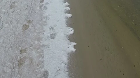 Snow tracks river sand background texture Stock Footage 161005499