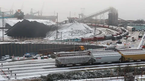 Snow Train Canada Industrial D 004 Stock Footage 36263041