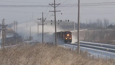 Snow Train Passing 스톡 동영상 70853521