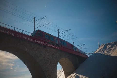 Snow train Stock Photos