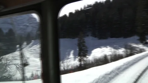 SNOW TRAIN VIEW Stock Footage 121858609