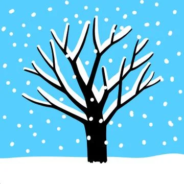 Snow tree Stock Illustration