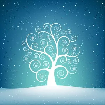 The snow tree Stock Illustration