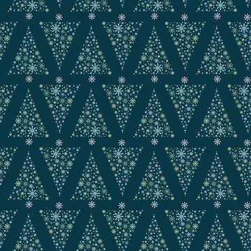 Snow tree snowflakes endless geometric pattern beautiful delicate multicolored Stock Illustration