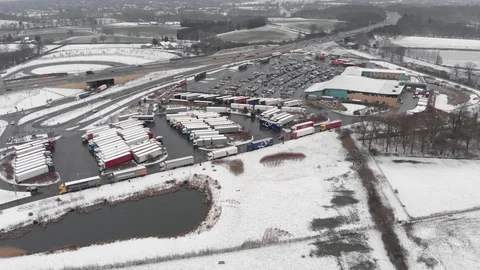 Snow in Uk  Aerial shoot Stock Footage 87848353