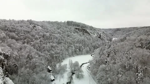 Snow valley in the forest Stock Footage 231261656