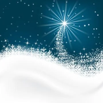 Snow vector background with snowflakes, Merry Christmas greetings. Stock Illustration