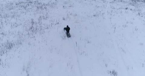 Snow vehicle in field Stock Footage 101921807