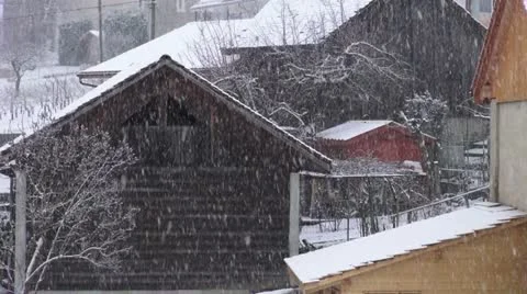Snow, village Stock Footage 20439148