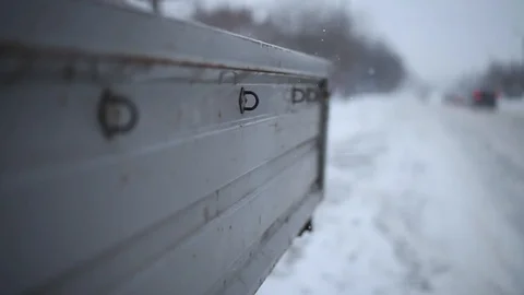 Snow in the village Stock Footage 87988853