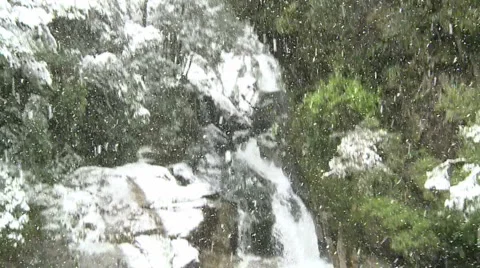 Snow waterfall Stock Footage 1322947