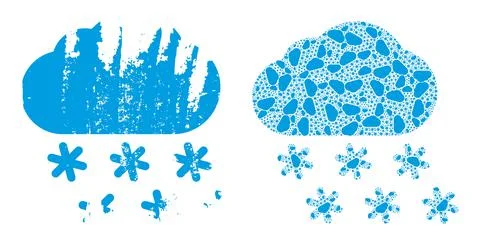 Snow Weather Icon Recursion Mosaic and Grunge Textured Icon Stock Illustration