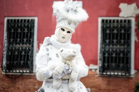 Snow white carnaval mask Stock Photos