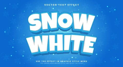 Snow White Cool 3D editable text effect template Stock Illustration