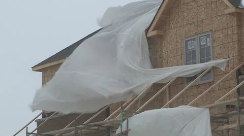 Snow, wind, blowing snow, stormy winter weather  v34 Stock Footage 36599294