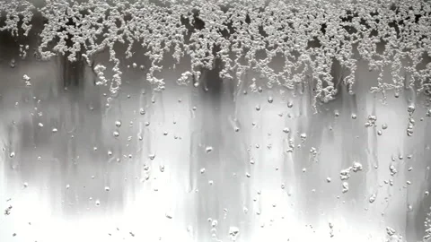 Snow on window falling 0341 Stock Footage 144686182