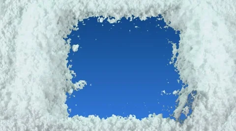 Snow window Video stock 12383788