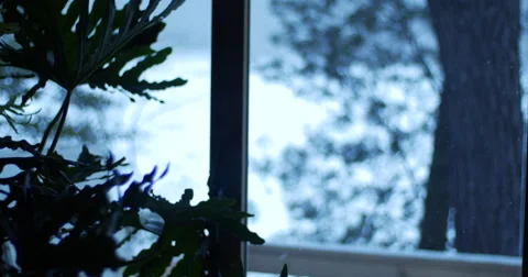 Snow window Stock Footage 53852522
